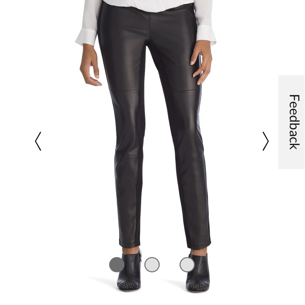 WHBM Luxe Leather Front Black Leggings